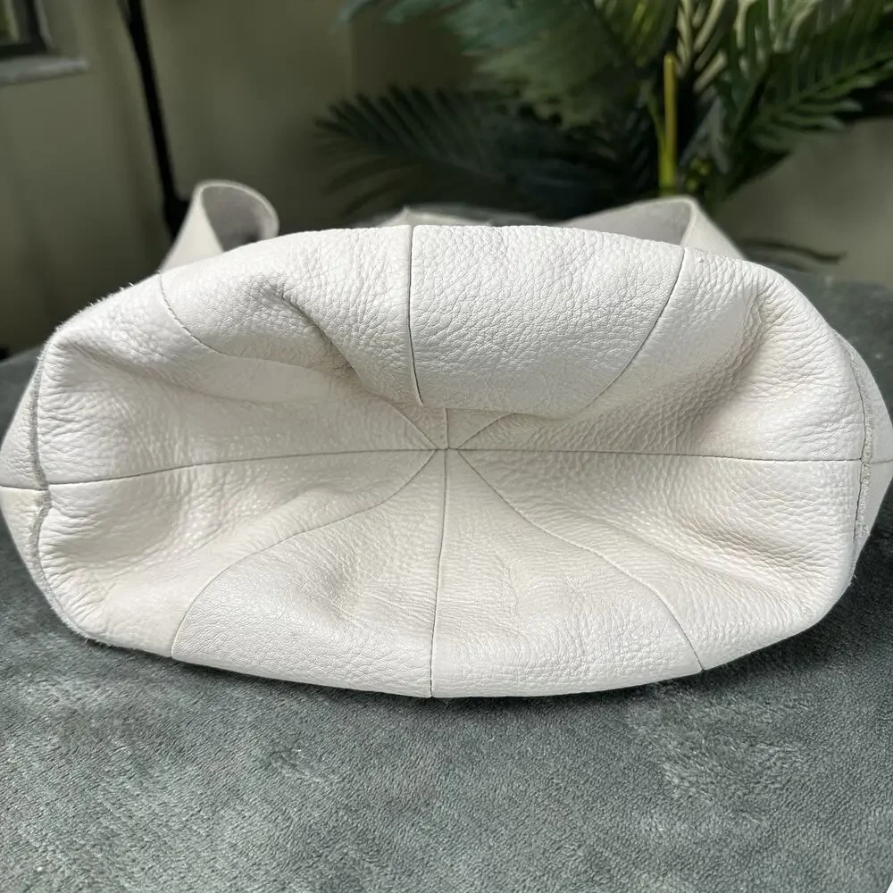 the Sak Leather Hobo bucket Ivory soft Straw embelishment hippie